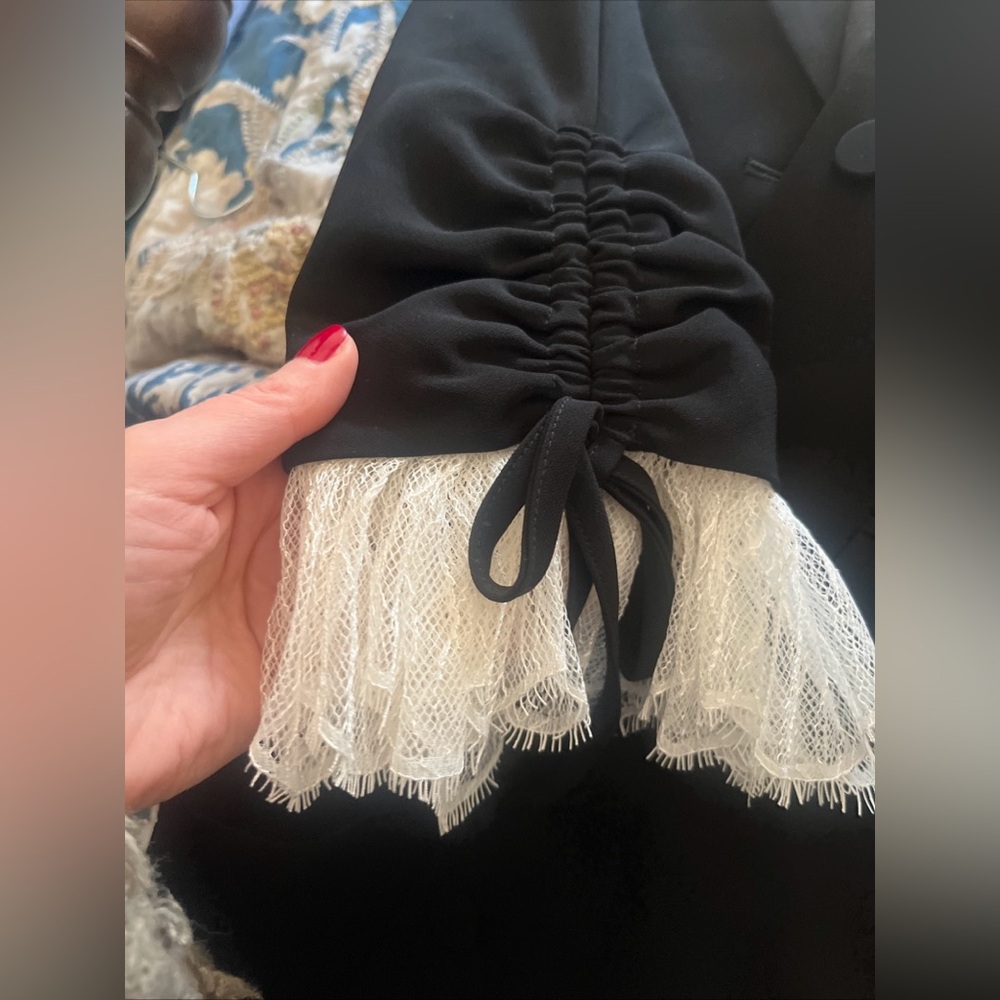 Cinq à Sept Black Blazer with Pearl and Crystal beads 4 - Picture 6 of 10